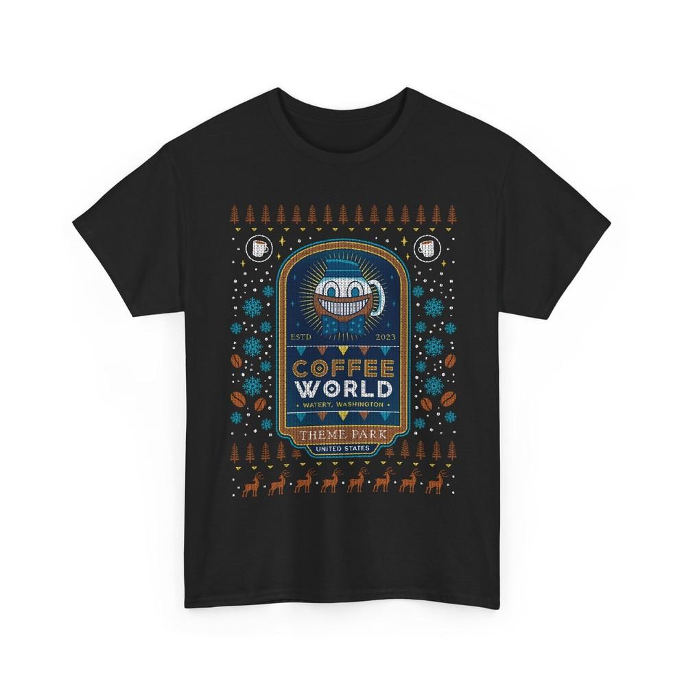 

Watery Coffee World Ugly Sweater Unisex T-Shirt. Alan Wake 2 Video Game. Xmas. M