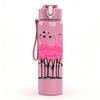 1PC Pink Flamingo Bird Tropical Print 750ml Color Plastic Sports Water Bottle Leakproof Flip Straw Lid Suitable for Sports Office Home Use