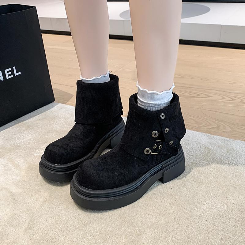 Fashion New Style Winter Fashion Belt Buckle Knee High Boots Women Platform Heels Shoes Design Elegant Knight Long Boot Zapatos Mujer