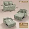 2 Seater Sofa Bed 3-in-1 Convertible Chenille Pull Out Sleeper Sofa with 5-Position Adjustable Backrest, Light Green