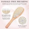 Lily England Wooden Hairbrush Set - Paddle Brush, Round Brush & Comb, Soft Bristles, Women's Hairbrush (Rose Gold)