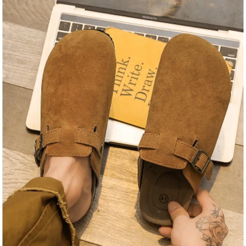 Shevalues Classic Cork Clogs Slippers Women Men Soft Footbed Suede Sandals with Arch Support Trendy Beach Slides Home Men Mules