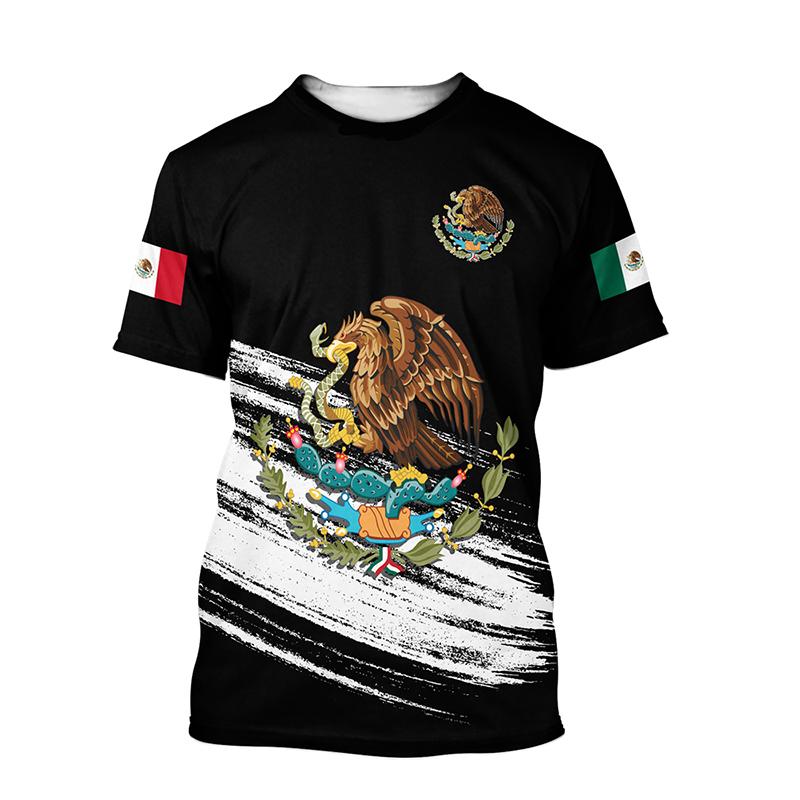 Summer Mexico T-Shirts Mexican Flag 3D Print Streetwear Men Women Fashion Oversized Short Sleeve T Shirt Kids Tees Tops Clothing