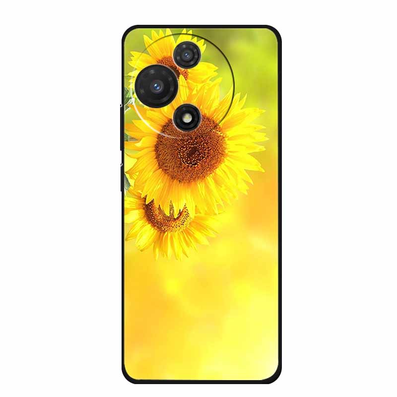 For TCL 605 Case Fashion Flower Protective Black Silicone Soft TPU Back Cover Case For TCL 60 5G 60 SE Case 60SE Coque Funda Bag