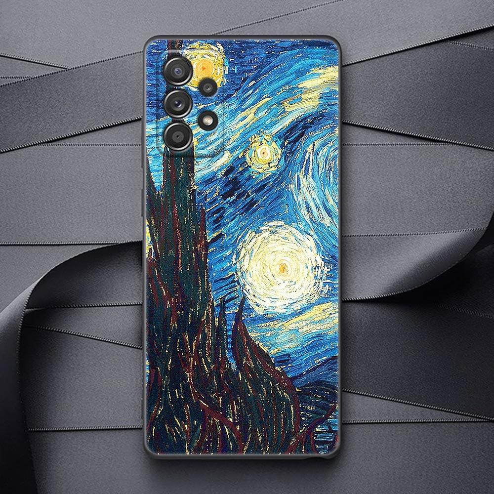 Capa para Samsung Galaxy A32 A33 A31 A23 A22 A21S A13 A12 A11 A02 A01 Capa Van Gogh Café Terraço Noite Estrelada Girassol Pintura