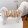Pet Vest Sleeveless with Hollow Breathable Polyester Soft Plush Bear Bow Decoration Pet Vest Loose Fit Small Dogs Summer Wear