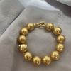 Nanyang Mother Shell Pearl Thick Gold Tea Gold Perfect Circle Strong Light Bracelet Fashion Style Classic Luxury To Give Mom for Girlfriend
