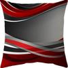 Popular Simple Geometric Abstract Red Black Striped Sofa Cushion Pillow Case Home Removable Washable