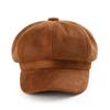 Korean Style Suede Octagonal Hat Solid Color Painter Cap Casual Newsboy Cap  Daily