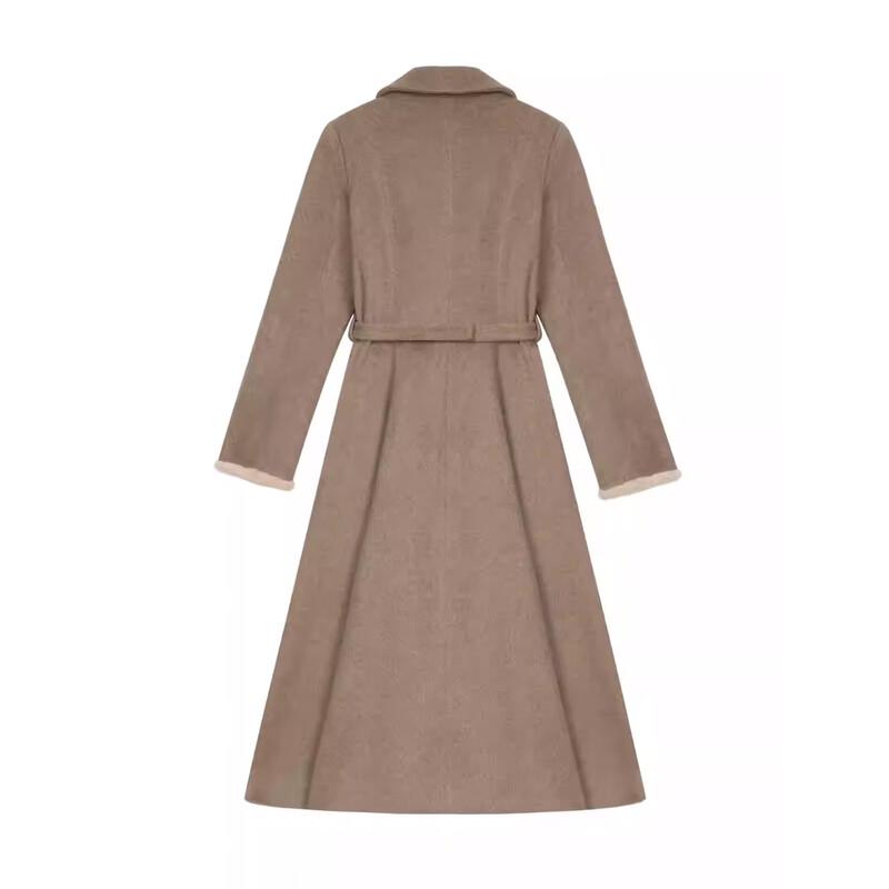 Eleganter Wollmischungs-Mantel im koreanischen Stil