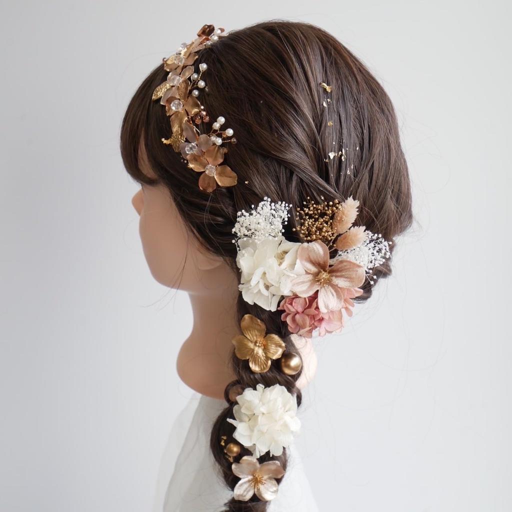 Lomeri Arany Fejpánt Szárított Virág Hajdísz Nagykorúvá válási Ünnepség Ballagási Ünnepség Esküvő Hakama Arany E E24 [Lomeri] (Rózsaszín)