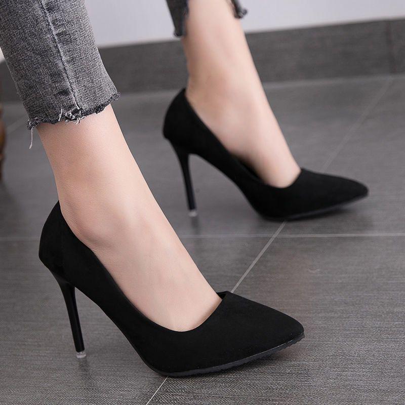 Stilettoabsatz Schwarz Formell High Heels für Damen - Vielseitige Frühling/Herbst Professionelle Arbeitsschuhe