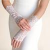 Mesh Fingerless Lace Gloves Pearls Decoration Wedding Gloves Bridal Arm Sleeves  Sun Protection