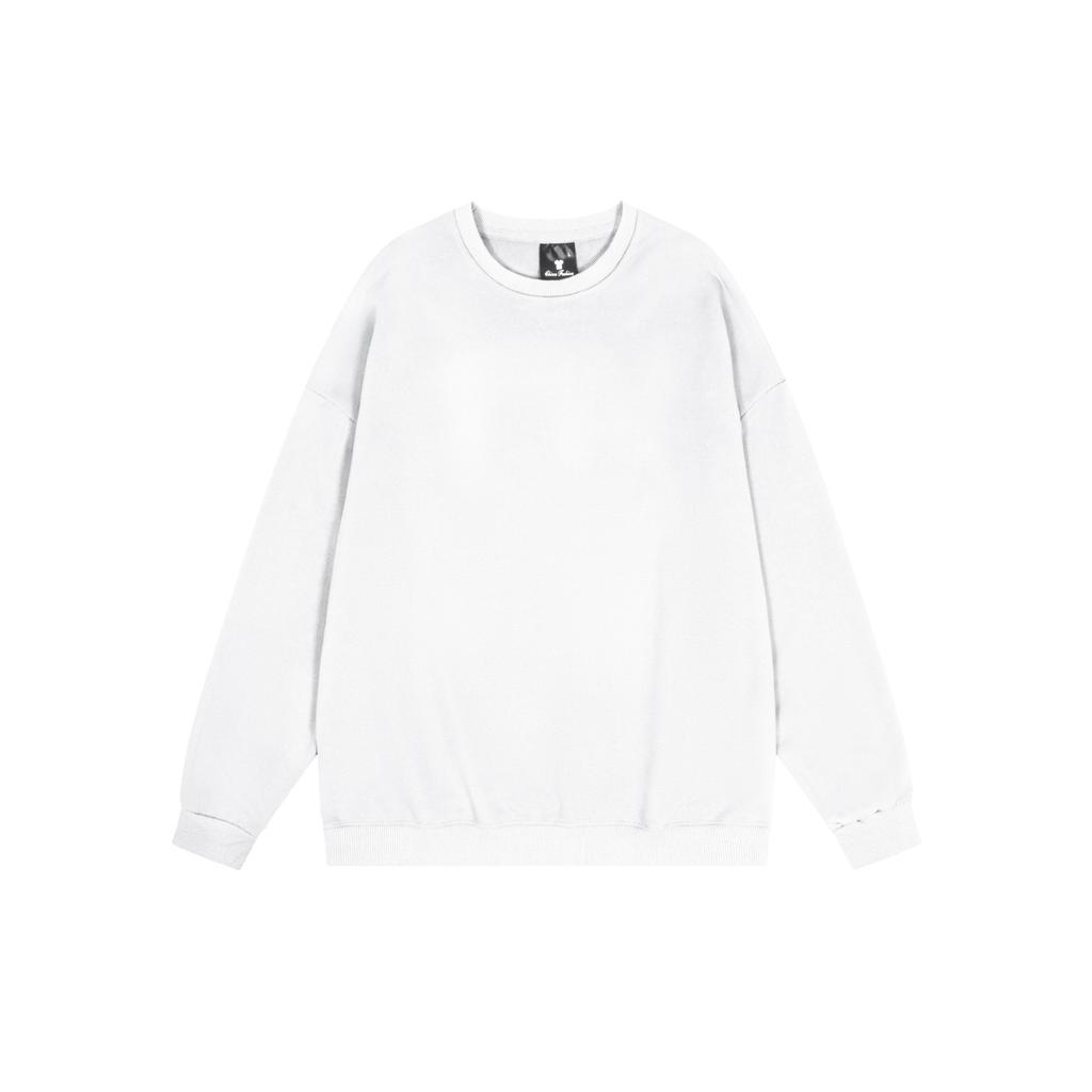 Basic Solid Color Fashionable Crew Neck Twill Sweatshirt Luxurious Relaxed-fit Versatile Unisex Long Sleeve Basic Streetwear Sweatshirt