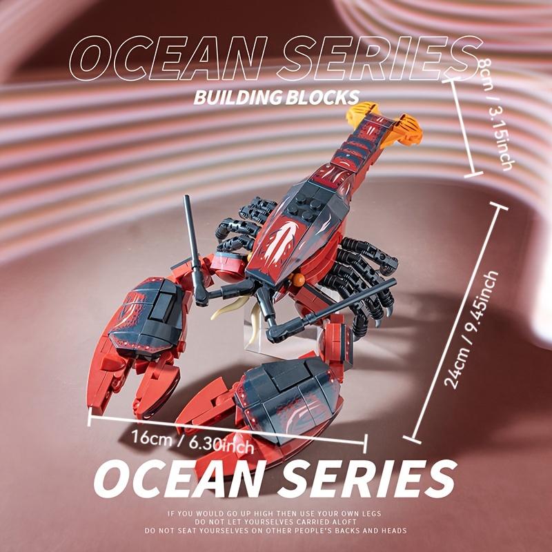 Meereslebewesen Bausteine Jugend-Puzzle-Spielzeug Krabbe Stecker Hummer Hai Schildkröte Seestern Wal Modellspielzeug für Schüler