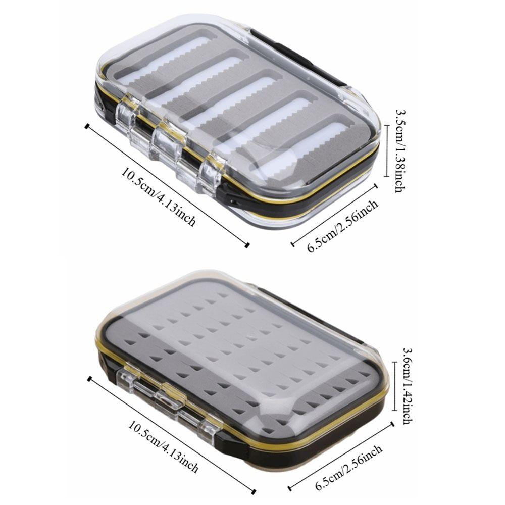 Double Side Fly Fishing Baits Box Plastic Foam Padded Lures Holder Case Waterproof Clear Lid Fly Lure Box Fishing Accessory