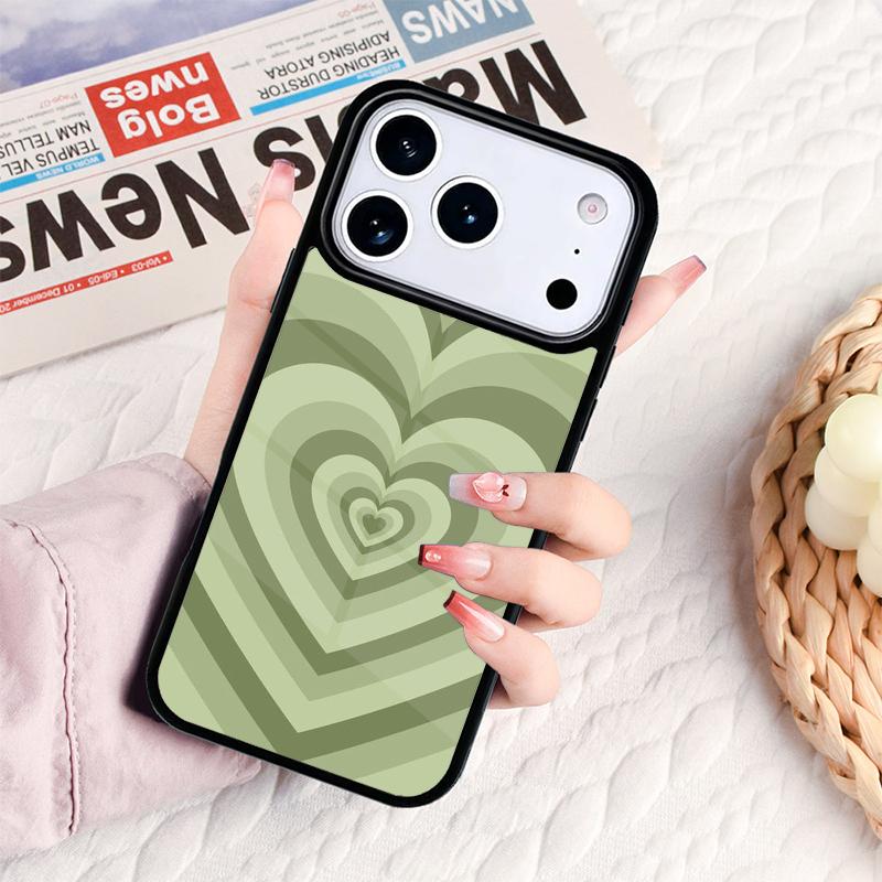 Sage Green Coffee Love Heart Latte Phone Case For IPhone 17 16e 15 14 13 12 11 Pro Max Air Mini Soft Protective Cover