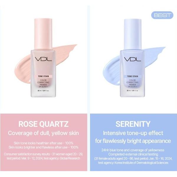 VDL Tone Stain Color Correcting Primer (4 Colors) SPF 20 PA++ 30ml