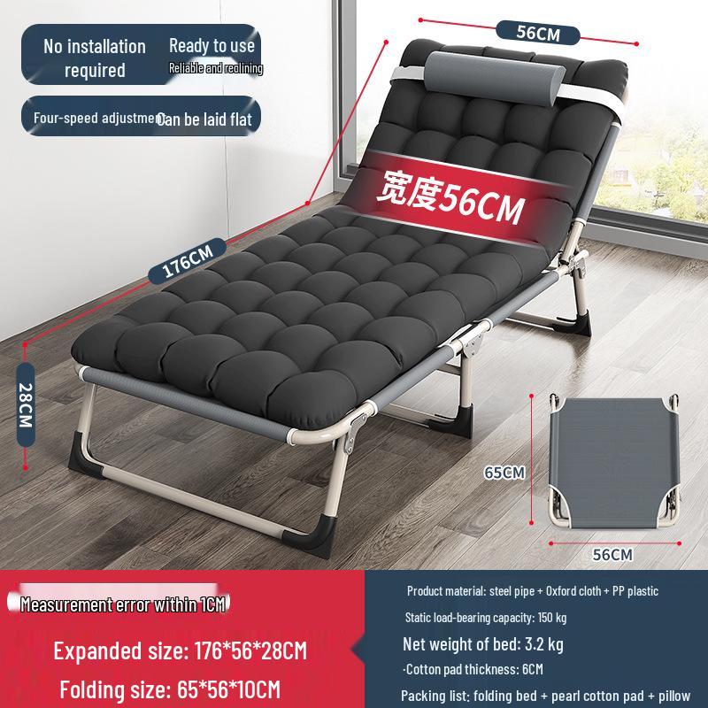 Multi-functional Folding Single Bed: Portable Recliner for Home, Office, and Camping Naps