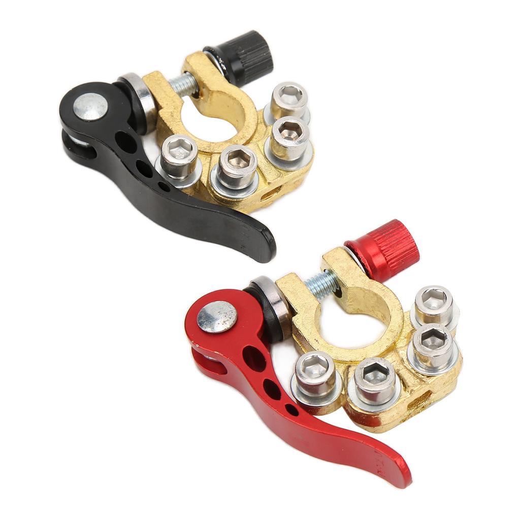 2 Stück Batterieklemmen Top-Pol-Verbinder Schnellverschluss Mehrloch Messing Kabelklemme