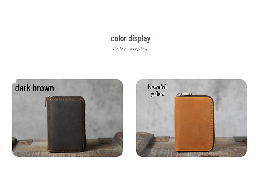 Vintage Crazy Horse Leather Accordion Card Holder with Multi-Card Slots, Coin Purse & Driver's License Pocket for Men and Women