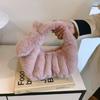 Doce estilo meninas pele fofa inverno estilo quente compacto portátil simples namoro bolsas