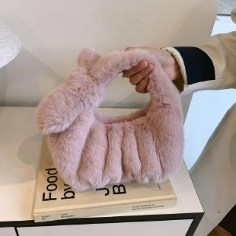 Doce estilo meninas pele fofa inverno estilo quente compacto portátil simples namoro bolsas