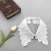 LHY Elegant Detachable Polyester Lace Beaded Fake Collar Shirt Accessory for Women Blouse Half Shirt