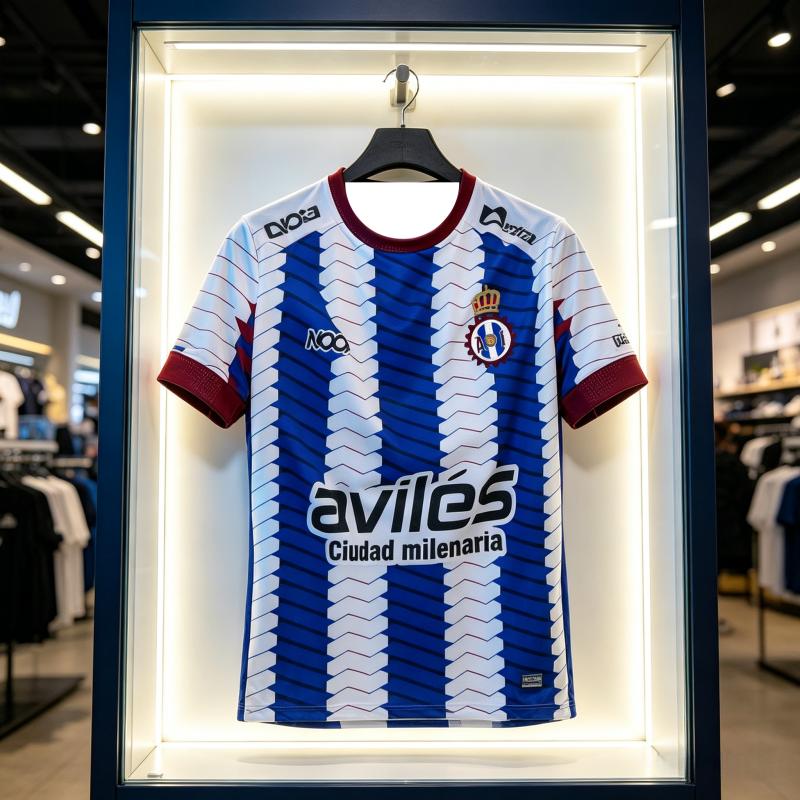 2026 Νέο Πωλησιακό Ισπανία Ποδόσφαιρο Real Avilés Φανέλα Ανδρική Μπλούζα Γρήγορου Στεγνώματος Διαπνέουσα Απλή και Άνετη Ρούχα Παραλίας