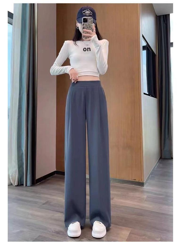 Ice Silk Wide-Leg Plus-Size Women's Summer Slimming Casual Pants