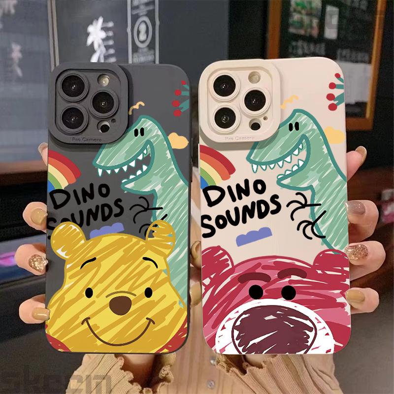 

Graffiti Lotso Winnie Pooh Dinosaur Pattern Case For Samsung Galaxy S25 Ultra S24 S23 S22 Plus S21 S20 FE A55 A54 A15 A35 Cover Samsung A54 5G