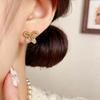 European Sweet Bow Heart Zirconia Earrings - Versatile High-End Fashion Jewelry for Women