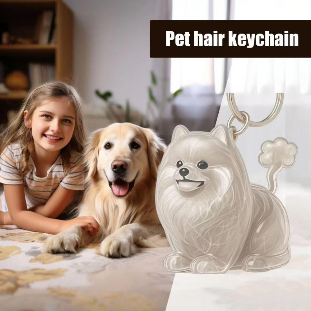 Hair Grooming Dog Hair Storage Box Dog Shape Puppy Pendants Pet Hair Keychain  Jewelry Gift
