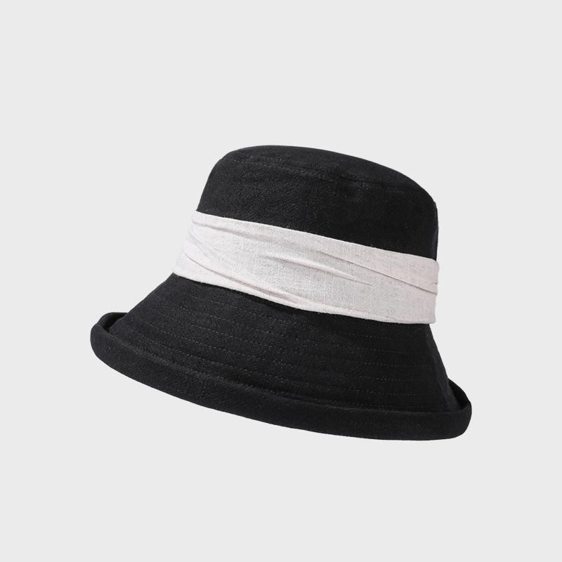 Fisherman's Hat Women's Spring Foldable Sun Hat Summer Color Block Sunscreen Hat