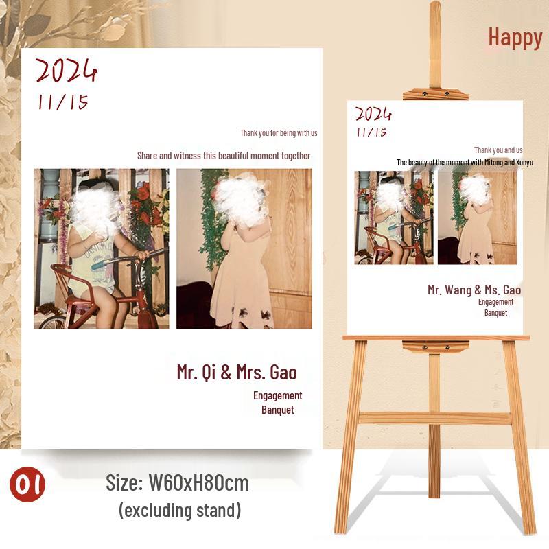 Custom Wedding Welcome Sign Display Stand: High-End Creative Decoration for Engagement Banquets