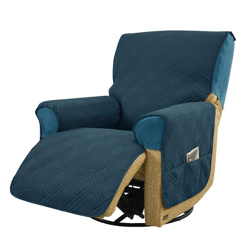 1Piece Waterproof Recliner Chair Covers for Reclining Chair/Sofa Covers Washable Furniture Protector with Elastic Straps Pocket