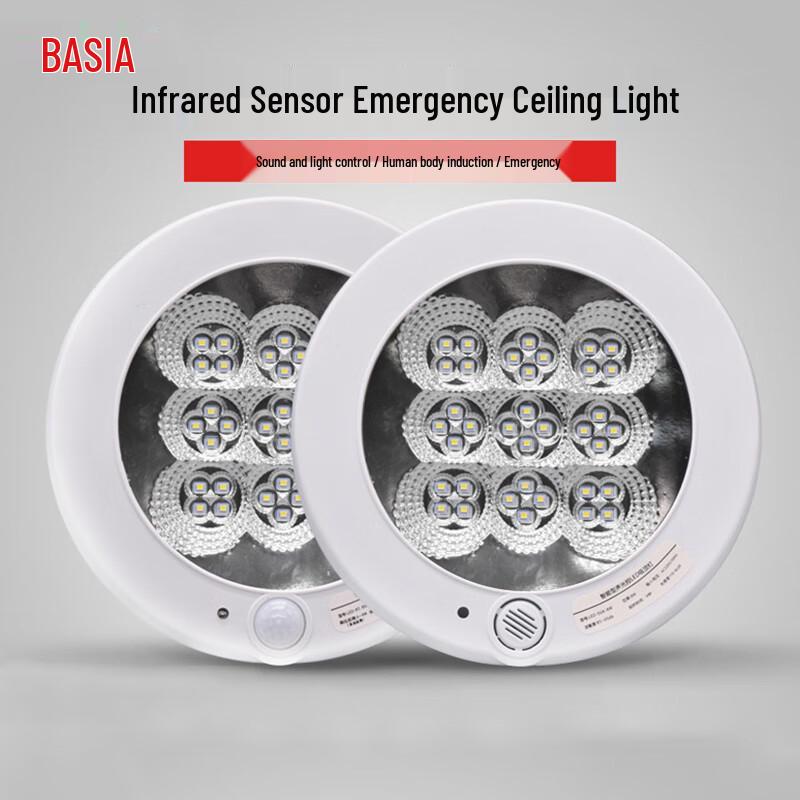 Baisian LED Motion Sensor Emergency Ceiling Light