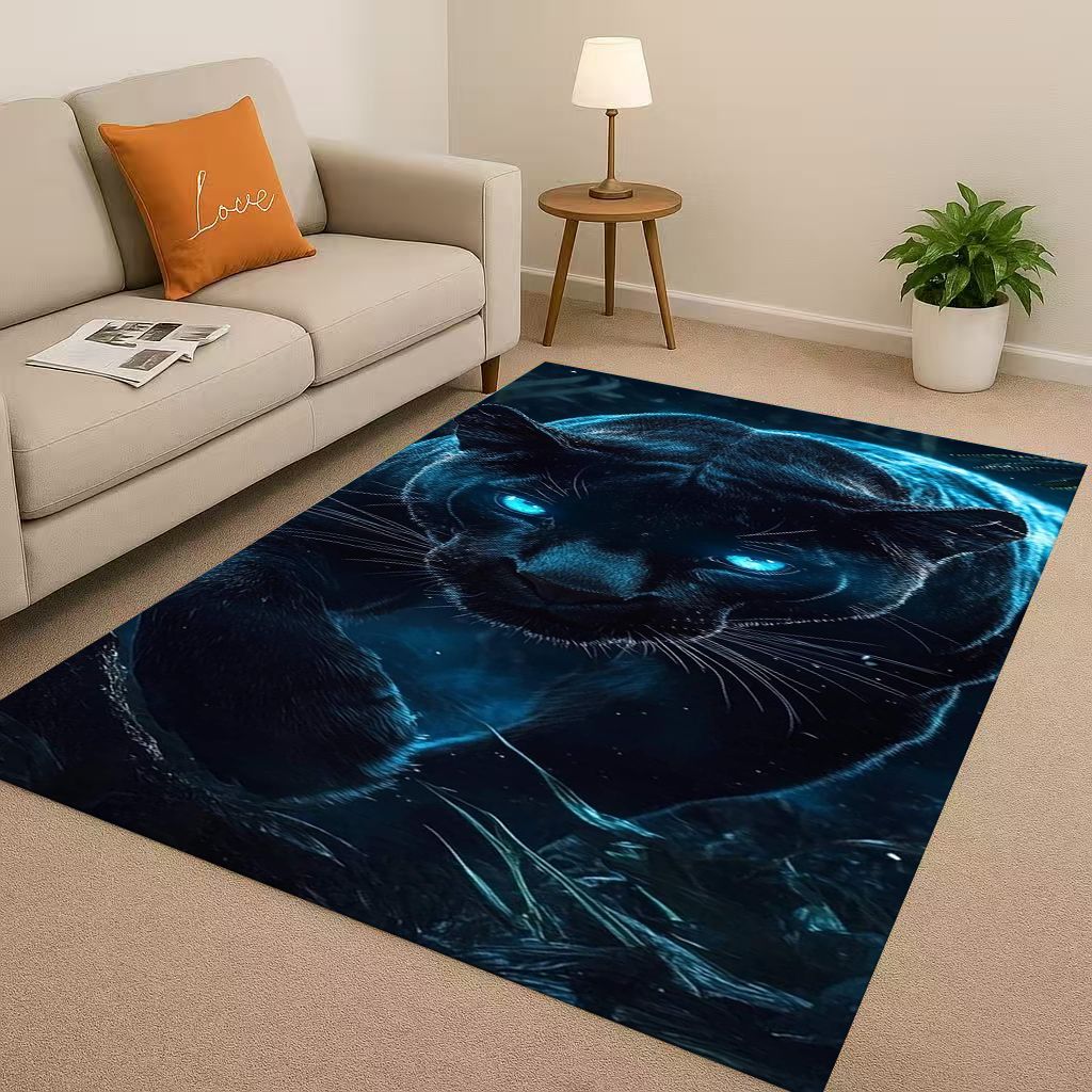 3D Cheetah Leopard Beast Living Room Non Slip Area Rug Soft Carpet for Bedroom Playroom and Sofa ,Easy Clean Home Decor Doormat