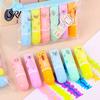 Non-dazzling Highlighter 6Pcs Chisel Tip Marker, Cute Marker Pen, Cartoon Macaron Colorful Study Markers No-Bleed Ink for Journaling, Planners,
