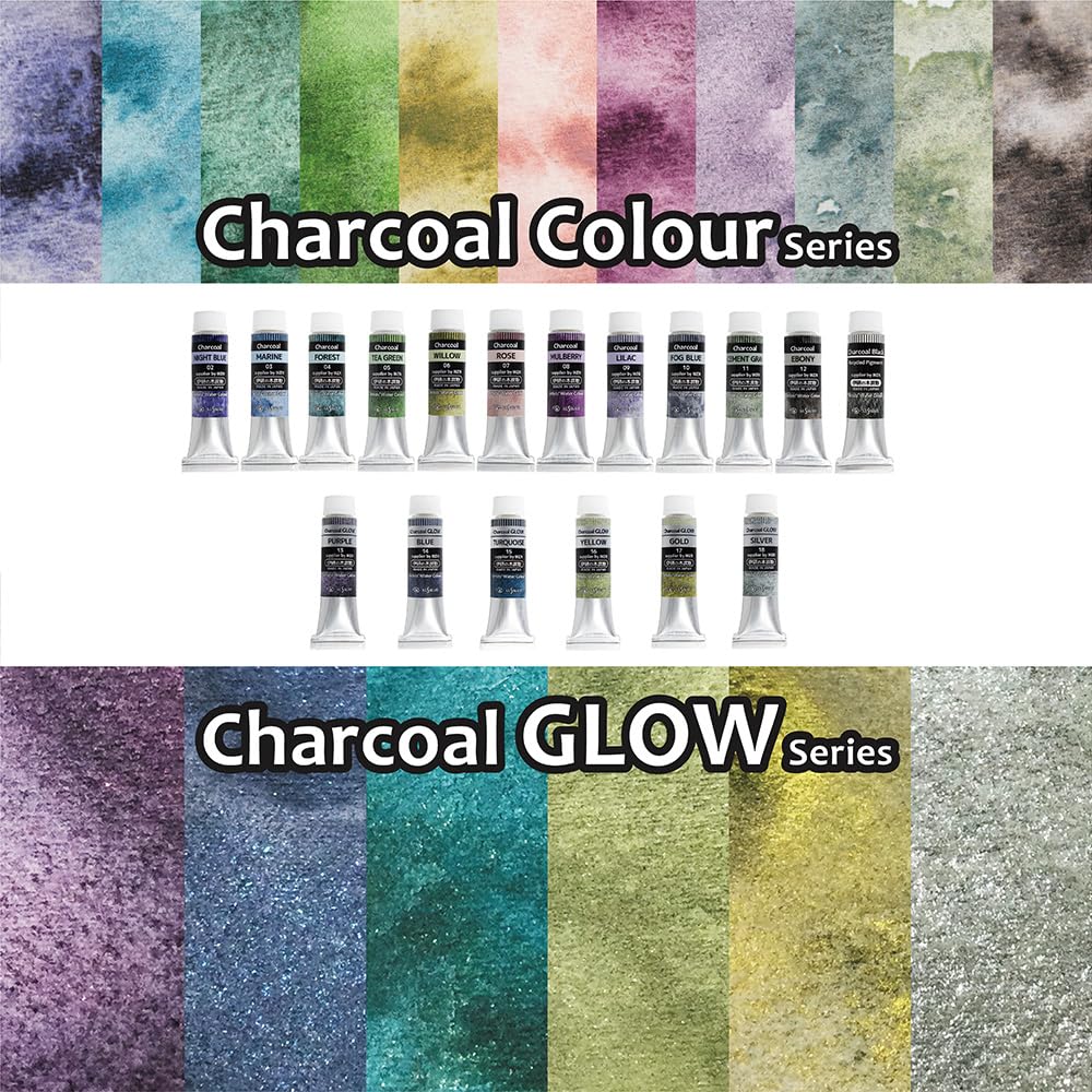 Kusakabe Transparente Aquarellfarbe 10ml 304951 Farben, Kohle, 12-Farben-Set, (Nein. 4),