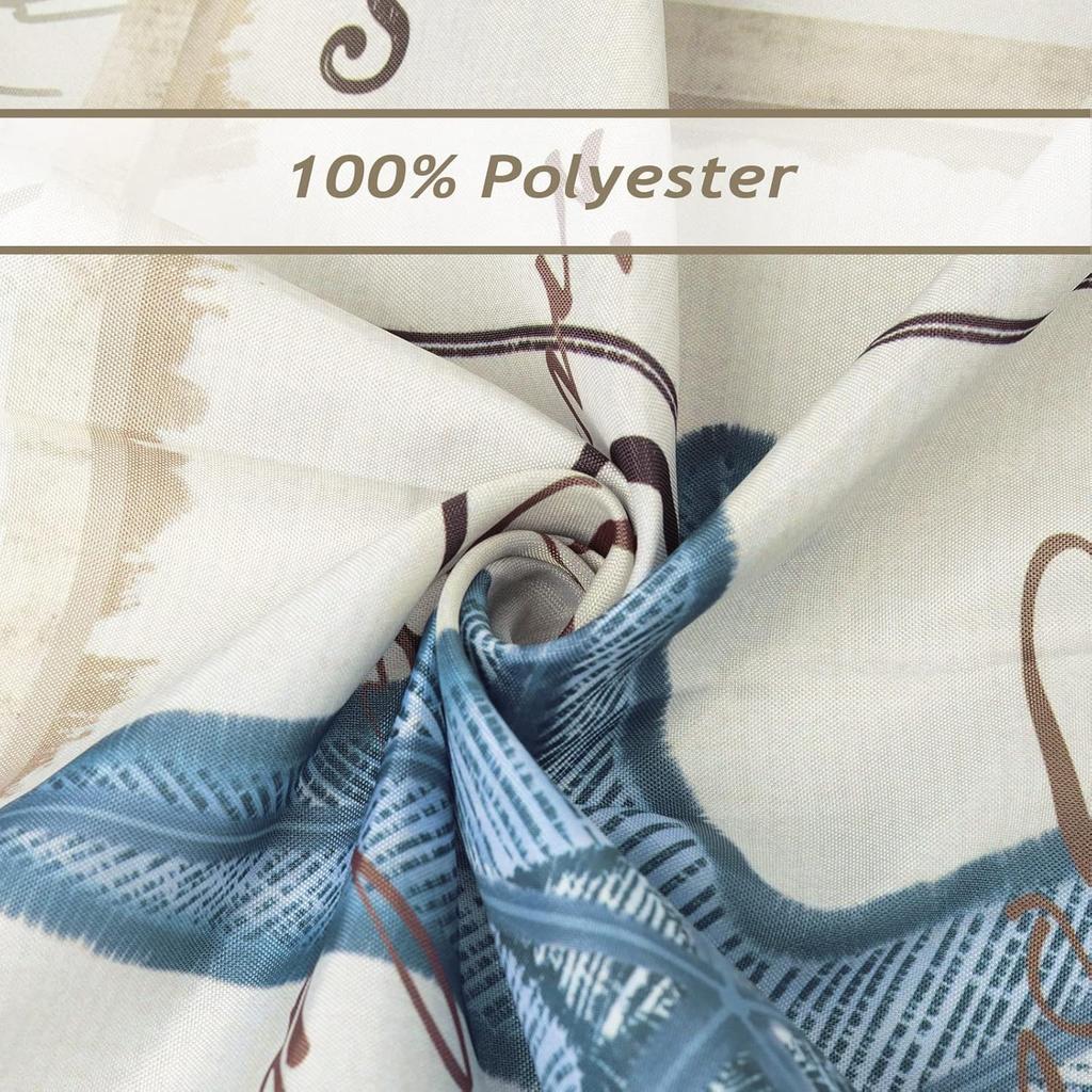 Modern Nautical Anchor Lighthouse Sailing Shower Curtain 180 X 200cm Washable Polyester Shower Curtain with 12 Hooks