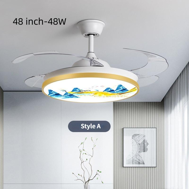 36W/48W Bedroom Invisible Silent Fan Light Simple Ceiling Fan Lamps With Remote Control Household Intelligent Integrated Ceiling Fan With Light