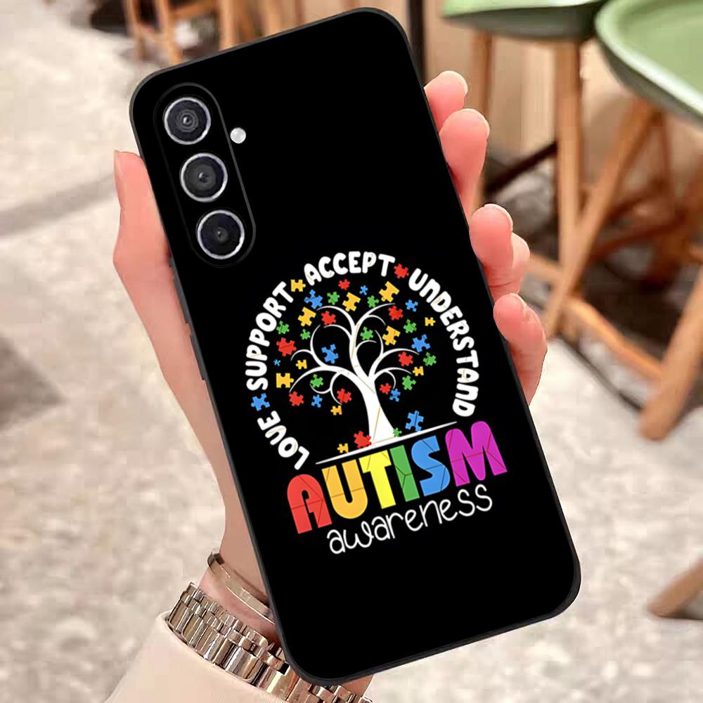 Autism Support Puzzle Phone Case For Samsung S26 S25 Edge S24 S23 S22 S21 S20 Ultra Plus Fe Galaxy Silicon Cover