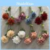 Stem Long 2 Head Dahlia Artificial Silk Flowers Wedding Home Decor Photo Props