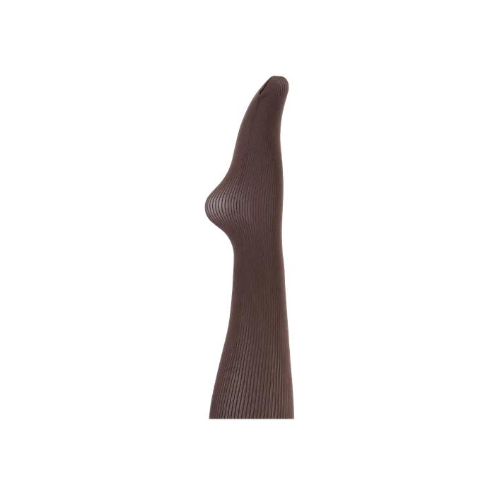 Pinstripe Sheer Stockings (Brown)
