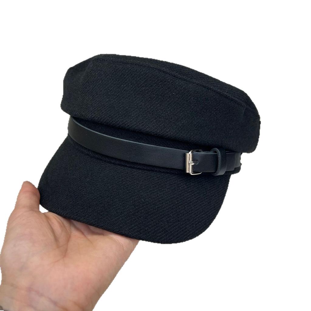 Retro woolen flat hat female early autumn face small octagonal beret newsboy painter hat equestrian hat