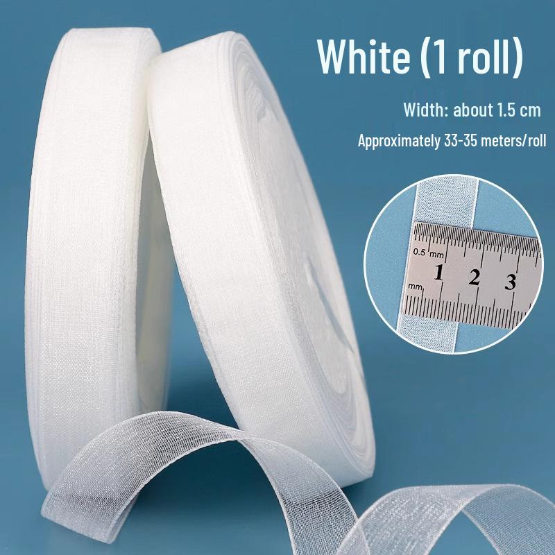 1.5cm Transparent Snow Yarn Ribbon for Gift Wrapping, DIY Crafts, Hair Accessories, and Chiffon Projects.