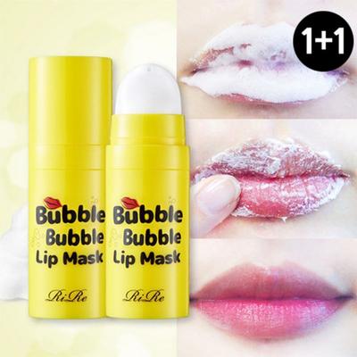 1+1 Lir Bubble Bubble Lippenmaske 12ml / Lippenpflege-Peeling für abgestorbene Haut, 2 Stück