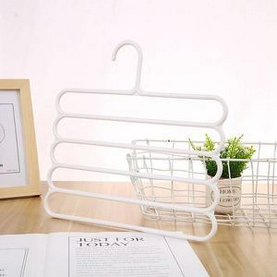 

Five-Layer Non-Slip Pants Rack for Hanging Pants, Ties, and Scarves білий