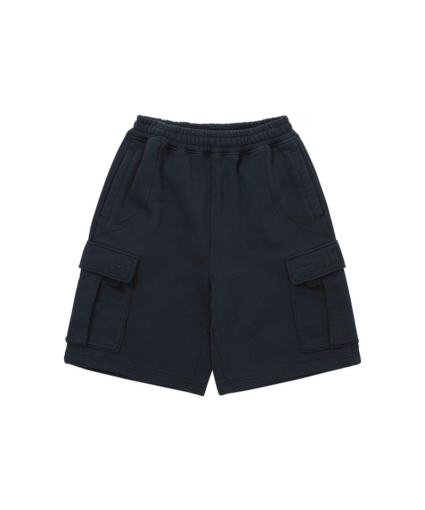 WELLBEING EXPRESS Embroidered Cargo Shorts Navy